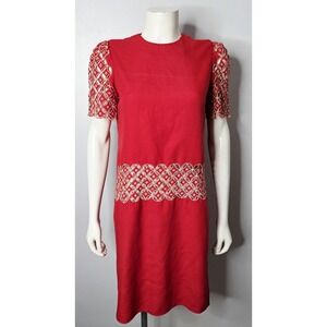 Vintage 60s MOD Shift Dress with Open Lace Cut Outs